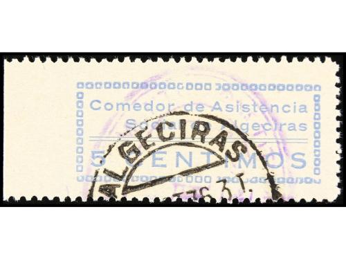 ° ESPAÑA GUERRA CIVIL. CÁDIZ. ALGECIRAS. Cinco sellos. Comed