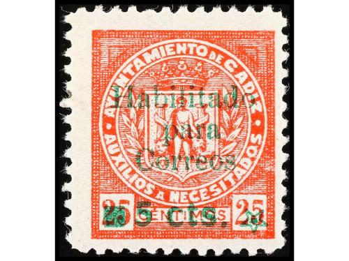 * ESPAÑA GUERRA CIVIL. CÁDIZ. Dieciseis sellos. Habilitado p