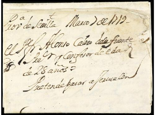 ✉ ESPAÑA: PREFILATELIA. 1719 (7 marzo). SEVILLA sobrescrito 