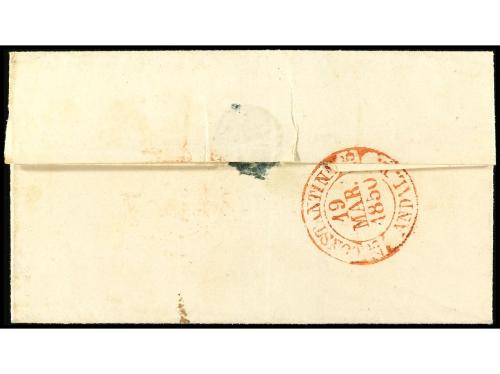 ✉ ESPAÑA. Ed. 1 A. 1850. Envuelta de SEVILLA a CONSTANTINA. 
