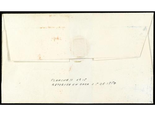 ✉ ESPAÑA. Ed. 1. 1850. SEVILLA a OSUNA. 6 cuartos negro, mat