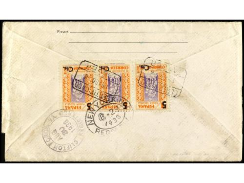 ✉ COLONIAS ESPAÑOLAS: TANGER. 1938. TÁNGER a VIRGINIA (Usa).