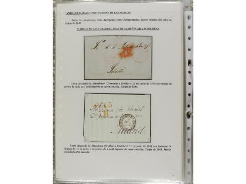 ESPAÑA: PREFILATELIA. ANDALUCÍA. Conjunto de 50 piezas (sobr