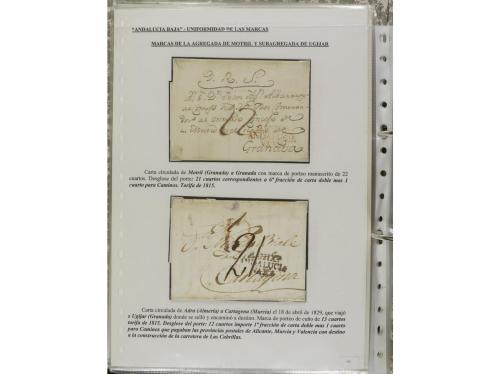 ESPAÑA: PREFILATELIA. ANDALUCÍA. Conjunto de 50 piezas (sobr