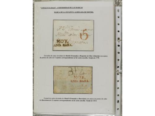 ESPAÑA: PREFILATELIA. ANDALUCÍA. Conjunto de 50 piezas (sobr