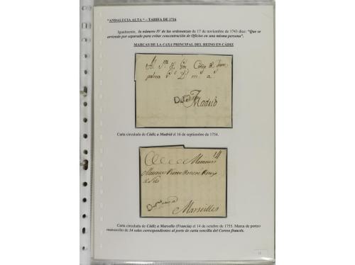 ESPAÑA: PREFILATELIA. ANDALUCÍA ORIENTAL. Colección montada 