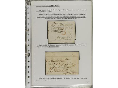 ESPAÑA: PREFILATELIA. ANDALUCÍA ORIENTAL. Colección montada 