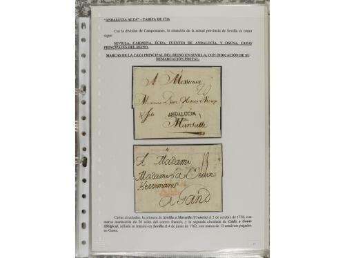 ESPAÑA: PREFILATELIA. ANDALUCÍA ORIENTAL. Colección montada 