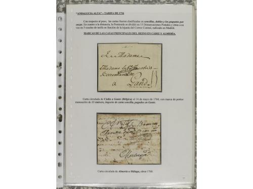 ESPAÑA: PREFILATELIA. ANDALUCÍA ORIENTAL. Colección montada 