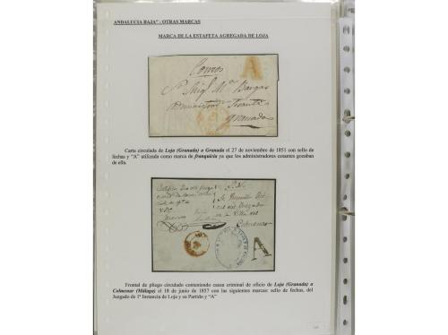 ESPAÑA: PREFILATELIA. ANDALUCÍA ORIENTAL. Colección montada 