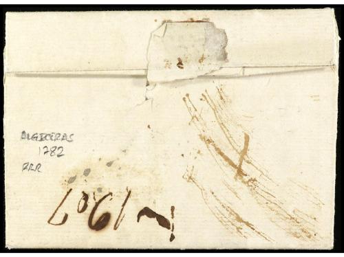 ✉ ESPAÑA: PREFILATELIA. 1782. ALGECIRAS. Sobrescrito a MAHON