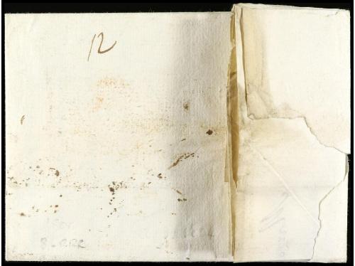 ✉ ESPAÑA: PREFILATELIA. 1806. ALGECIRAS. Sobrescirto a TARRA