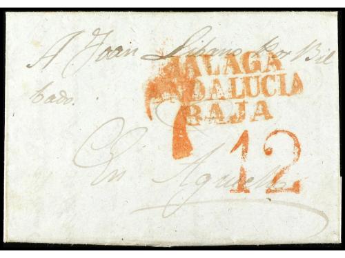 ✉ ESPAÑA: PREFILATELIA. 1842. ALMUÑECAR. Sobrescrito de MALA