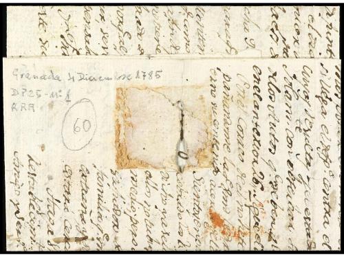 ✉ ESPAÑA: PREFILATELIA. 1785. GRANADA. Sobrescrito a MADRID.