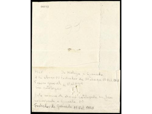 ✉ ESPAÑA: PREFILATELIA. 1843. GRANADA. MÁLAGA a GRANADA. Mar