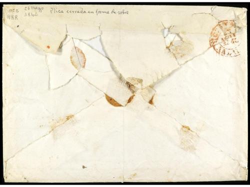 ✉ ESPAÑA: PREFILATELIA. 1843. HUESCAR. (Fechador al dorso). 