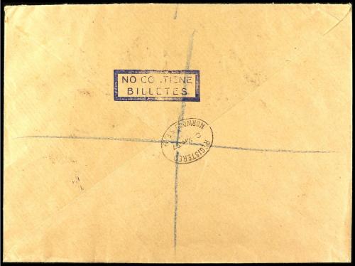 ✉ ESPAÑA. Ed. 802/03, 805/06, 811. 1937. BURGOS a INGLATERRA