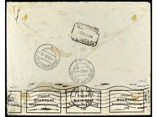 ✉ ESPAÑA. Ed. 813. 1938. CORUÑA a ALEMANIA. 10 pts. castaño 