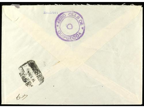 ✉ ESPAÑA. Ed. 817sv + 817. 1939. S. SEBASTIÁN a MADRID. 10 c