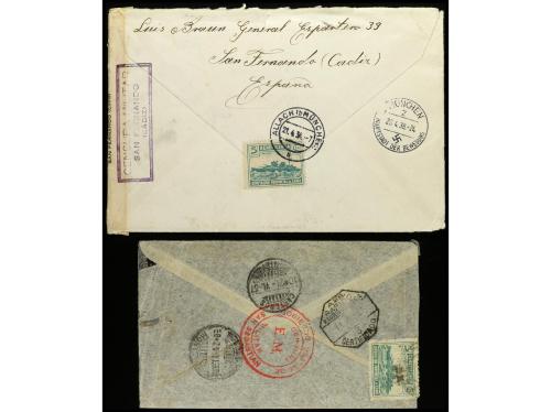 ✉ ESPAÑA. 1937-40. CID E ISABEL. Conjunto de dos cartas circ