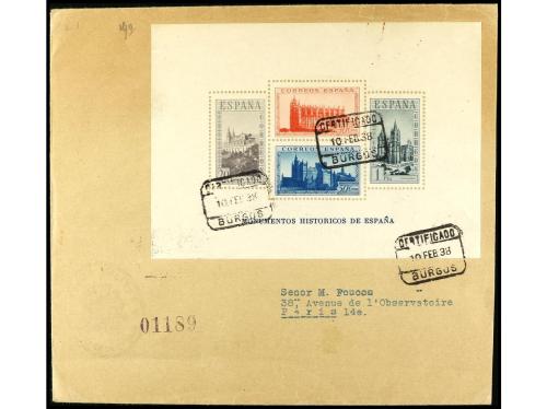 ✉ ESPAÑA. Ed. 847, 848. 1938. Dos cartas circuladas a París 