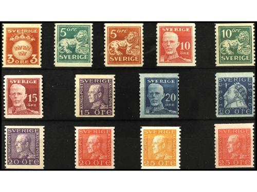 * SUECIA. Yv. 122/47, 123a/31a y 123b. SERIE COMPLETA de 26 