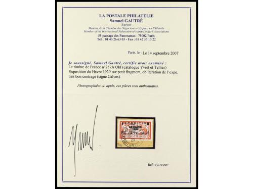 º Δ FRANCIA. Yv. 257A. 2 fr. naranja y verde azul. Mat. de l