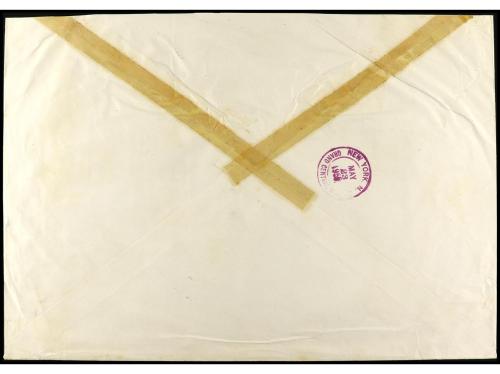 ✉ ESPAÑA. Ed. 1124 (6) y 1056/58. 1955. MADRID a NUEVA YORK.