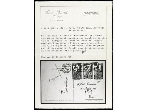 ✉ ITALIA. Yv. 559/601, Sa. 661/3. 1951 (18/5). SERIE COMPLET