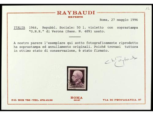 º ITALIA: REPUBLICA SOCIAL ITALIANA. Yv. 1/20, Sa. 470/89. S