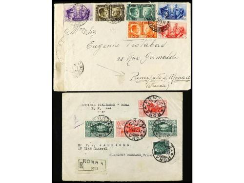 ✉ ITALIA. 1920-33. Conjunto de cinco cartas con diversos fra