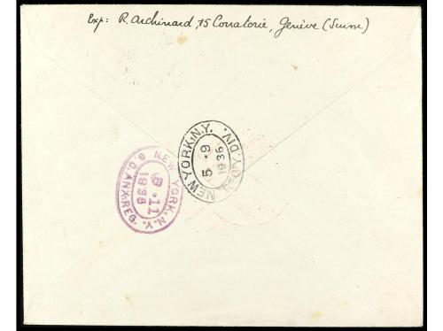 ✉ LIECHTENSTEIN. Yv. A15/16. 1936. VADUZ a NEW YORK. SERIE C