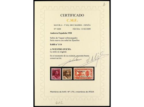 * ANDORRA. Ed. 1/14. SERIE COMPLETA. 14 valores. Mayoría bie