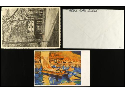 ✉ SUIZA. 1932-38. Conjunto de tres cartas circuladas, dos po