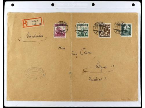 ✉ 1934-1940. COLECCIÓN DE 115 cartas con interesantes franqu