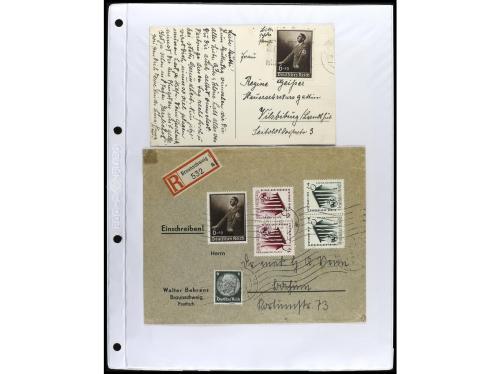 ✉ 1934-1940. COLECCIÓN DE 115 cartas con interesantes franqu