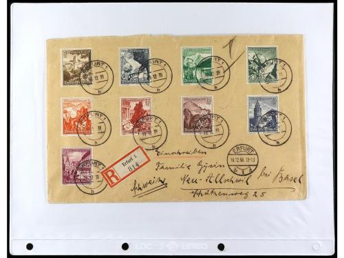✉ 1934-1940. COLECCIÓN DE 115 cartas con interesantes franqu