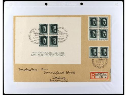 ✉ 1934-1940. COLECCIÓN DE 115 cartas con interesantes franqu