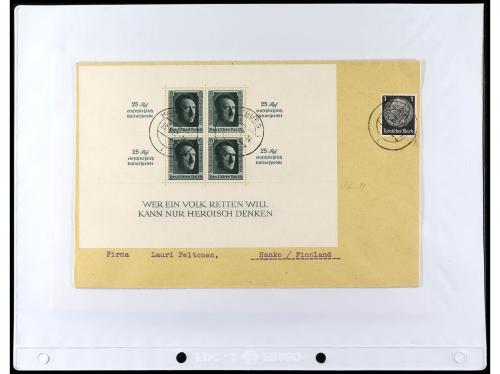 ✉ 1934-1940. COLECCIÓN DE 115 cartas con interesantes franqu