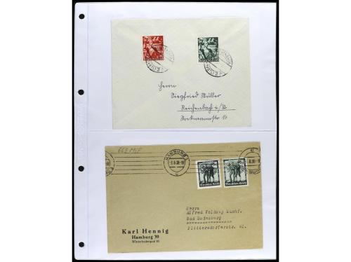 ✉ 1934-1940. COLECCIÓN DE 115 cartas con interesantes franqu