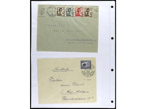 ✉ 1934-1940. COLECCIÓN DE 115 cartas con interesantes franqu