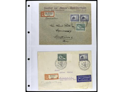 ✉ 1934-1940. COLECCIÓN DE 115 cartas con interesantes franqu