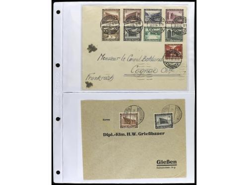 ✉ 1934-1940. COLECCIÓN DE 115 cartas con interesantes franqu