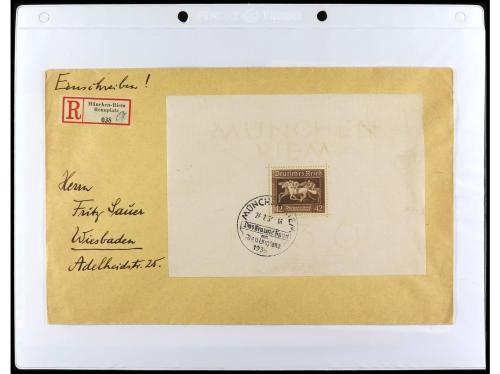 ✉ 1934-1940. COLECCIÓN DE 115 cartas con interesantes franqu