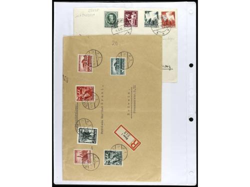 ✉ 1934-1940. COLECCIÓN DE 115 cartas con interesantes franqu