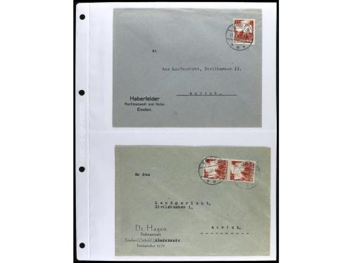 ✉ 1934-1940. COLECCIÓN DE 115 cartas con interesantes franqu