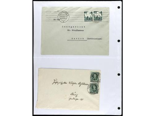 ✉ 1934-1940. COLECCIÓN DE 115 cartas con interesantes franqu