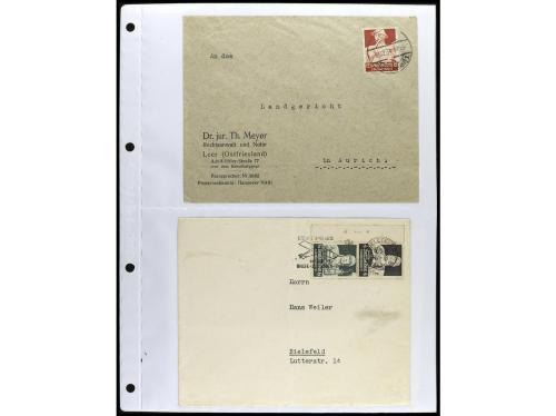 ✉ 1934-1940. COLECCIÓN DE 115 cartas con interesantes franqu