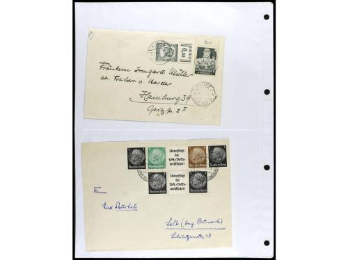 ✉ 1934-1940. COLECCIÓN DE 115 cartas con interesantes franqu