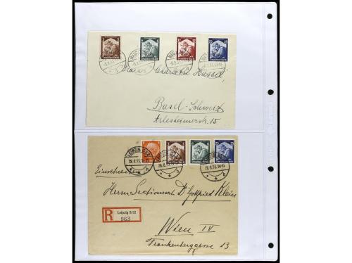 ✉ 1934-1940. COLECCIÓN DE 115 cartas con interesantes franqu